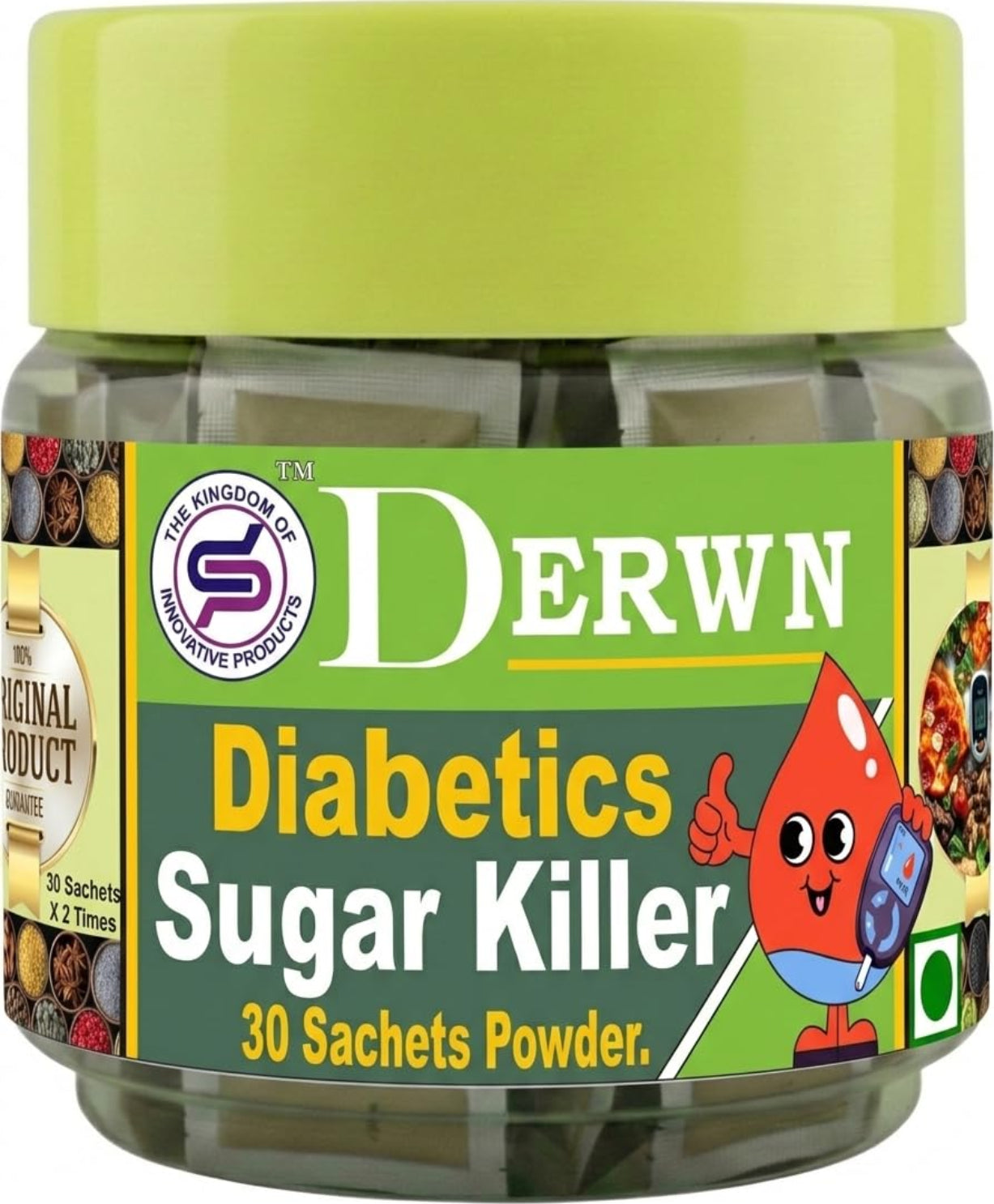 DERWIN Diabetics Sugar Killer - Diabetic Care Powder (210g | 30 Sachets)