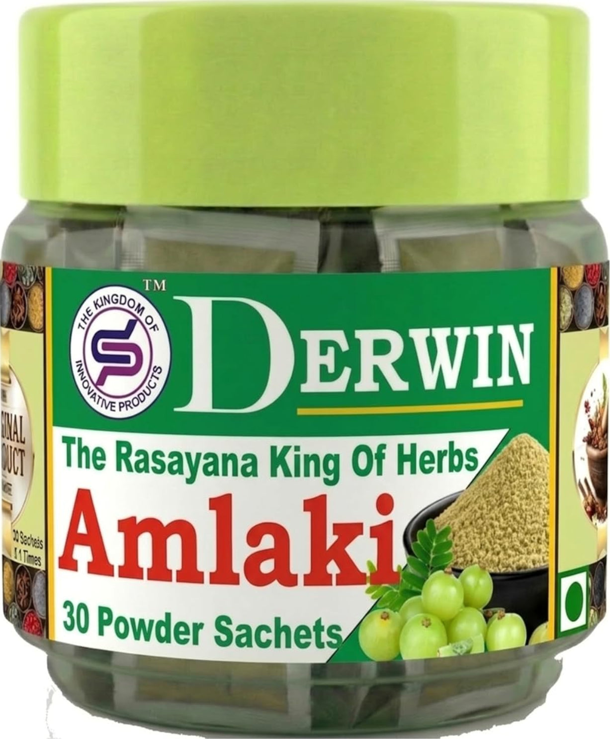 DERWIN Amla Micronised Powder | The Rasayana King | 100% Pure Indian Gooseberry Powder | Rich In Vitamin C | 210g - 30 Sachets (Full Month Pack)