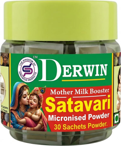 DERWIN Shatavari Powder - Natural Mother’s Milk Booster & Hormonal Balance (210g | 30 Sachets)