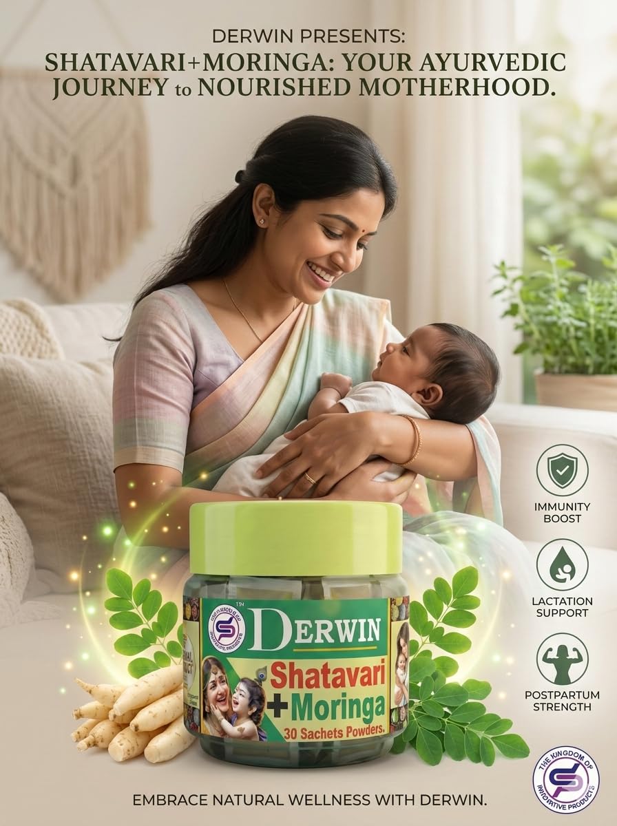 DERWIN Satavari & Moringa Micronised Powder - Ultimate Mother's Milk Booster (210g | 30 Sachets)
