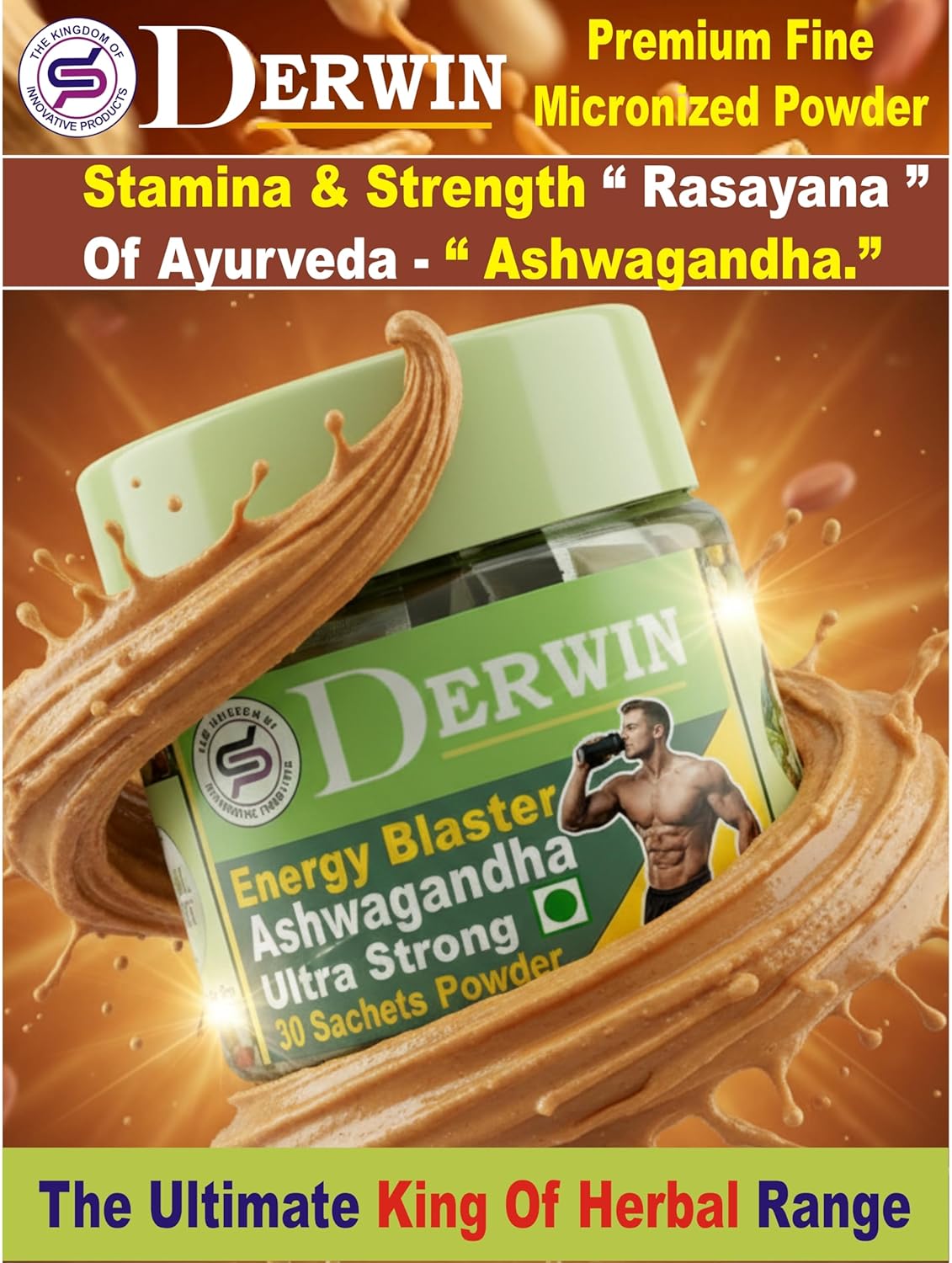 DERWIN Energy Blaster Ashwagandha Ultra Strong - Stamina & Power Booster (210g | 30 Sachets)